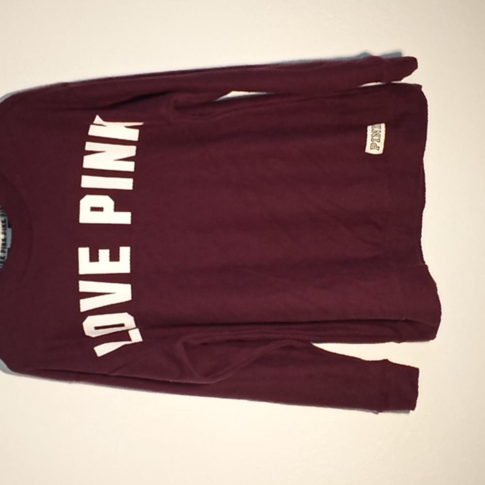 PINK, Sweater, Small, Burgundy